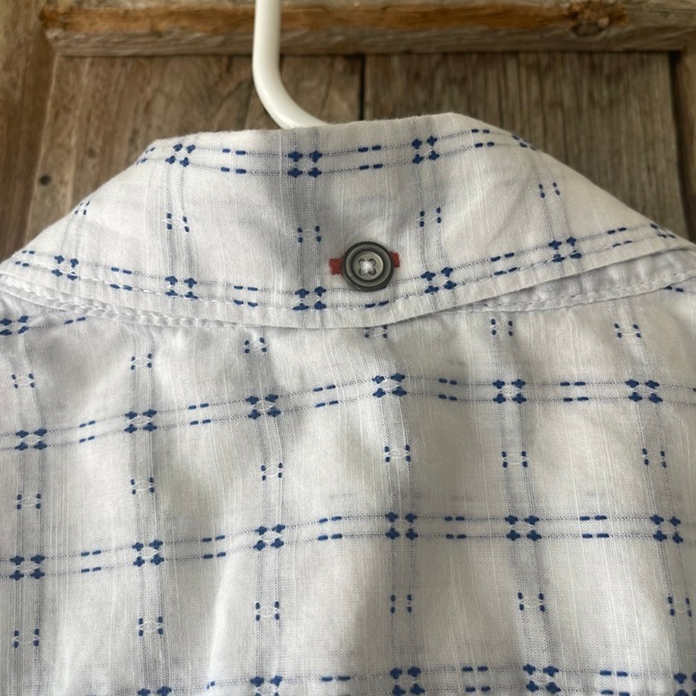 Carbon2Colbalt Medium Men's Button Down Shirt Blue White Pattern - Picture 4 of 8